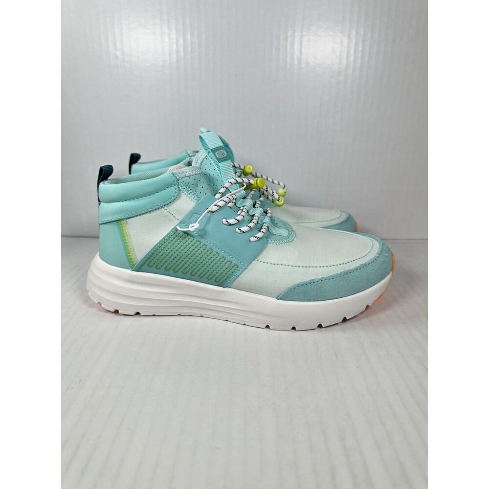 Size 7 Womens Hey Dude Sirocco Mid Sport Shoes Blue Teal Slip On Comfort NEW